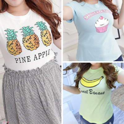 Xl-4xl pineapple/cupcake/banana tee sp166548