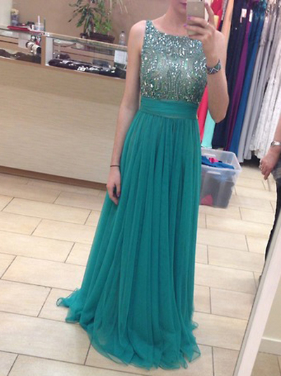 prom dresses long,A-line Scoop Floor-length Chiffon Evening Dress Prom Dresses 9959