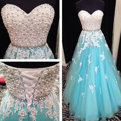 Sweetheart prom dresses,light sky blue a-line sweetheart floor-length tulle evening dress prom dresses 9960