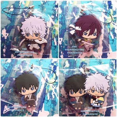 Gintama - rubber strap c2 - gintoki / takasugi / okita sougo / shouyou / hijikata / sakamoto / katsura - 