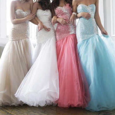 Sweetheart prom dresses,white a-line sweetheart floor-length tulle evening dress prom dresses 9990