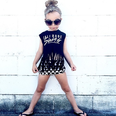 Cali babe swag fringe cut off (black)