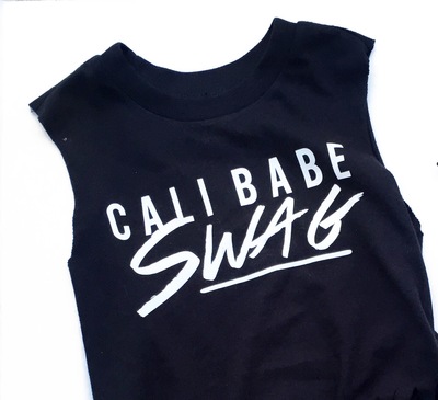 Cali Babe Swag Cut Off (Black)