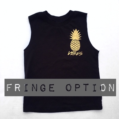 Pineapple vibes fringe cut off 