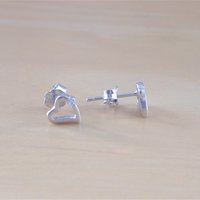 925 Silver Cz Heart Stud Earings/Sterling Silver Heart Earrings/Heart Jewellery/Heart Jewelry/Heart Jewelery/Love Heart Earrings/Heart Studs - Thumbnail 1