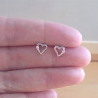 925 Silver Cz Heart Stud Earings/Sterling Silver Heart Earrings/Heart Jewellery/Heart Jewelry/Heart Jewelery/Love Heart Earrings/Heart Studs - Thumbnail 3
