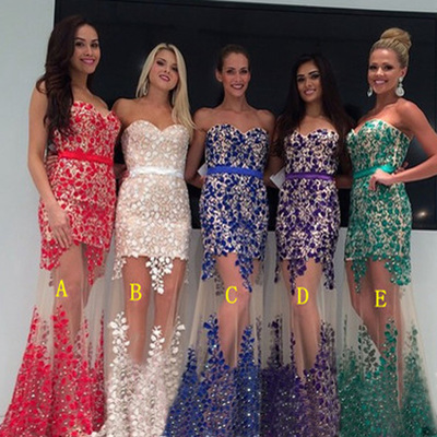 Beautiful prom dresses,red sheath column sweetheart floor-length tulle evening dress prom dresses 10075