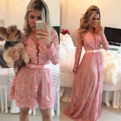 Pink prom dresses,pink a-line v-neck floor-length tulle evening dress prom dresses 10088