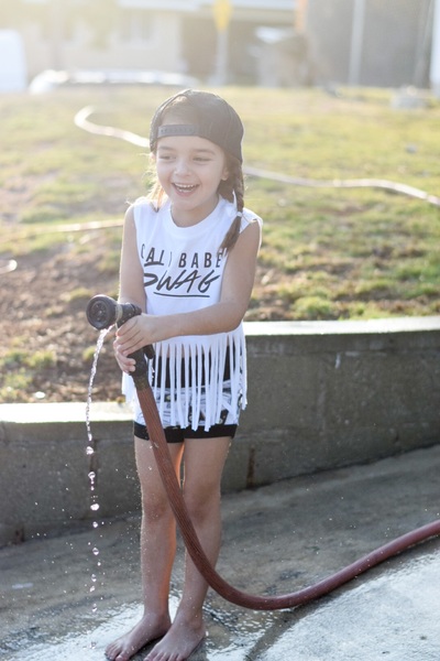 Cali Babe Swag Fringe Cut Off (White)