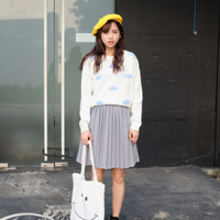 Student clouds embroidery knitting sweater - Thumbnail 2