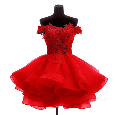 Red short newest homecoming dress,off shoulder lace homecoming dress,pretty popular discount homecoming dress, bd14902