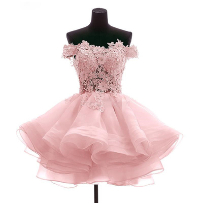 pink short newest homecoming dress,off shoulder lovely homecoming dress,pretty popular discount homecoming dress, BD14910