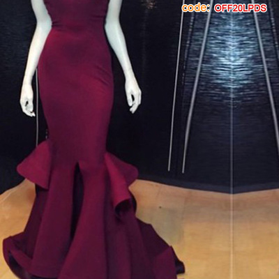 Prom dresses,burgundy prom dresstrumpet/mermaid sweetheart satin prom dresses evening dresses 8646