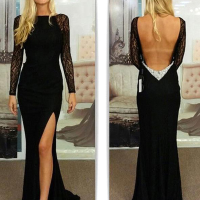 Sparkly prom dresses,black trumpet/mermaid bateau chiffon prom dresses evening dresses 8657