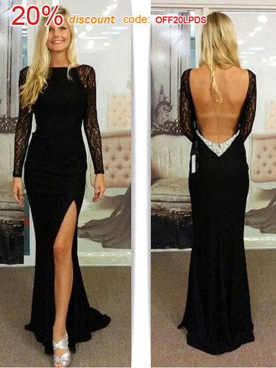 sparkly prom dresses,Black Trumpet/Mermaid Bateau Chiffon Prom Dresses Evening Dresses 8657