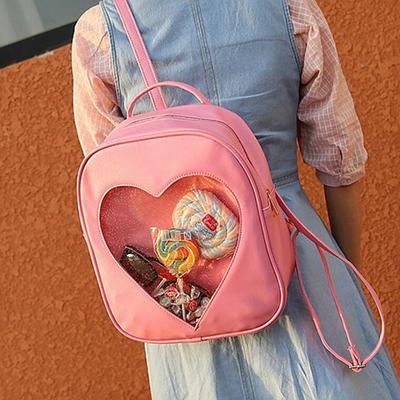 Harajuku heart transparent backpack bag