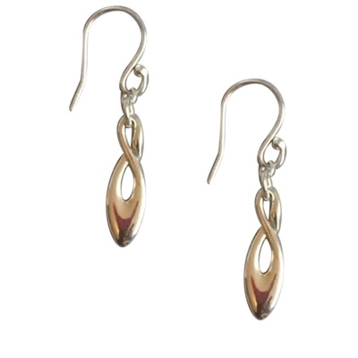 Swarovski sterling silver "infinite swan" drop earrings