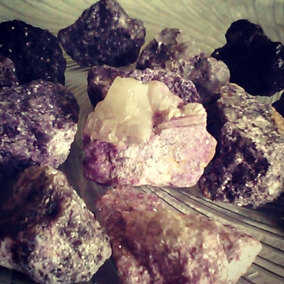 Lepidolite rough cut