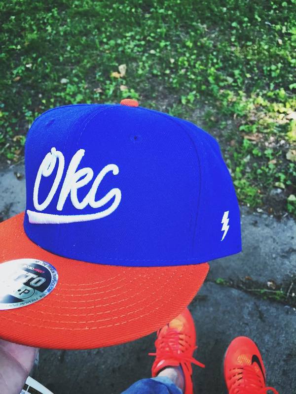 OKC snapback hat - blue/orange
