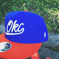 OKC snapback hat - blue/orange