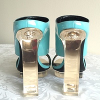 VERSACE Patent Leather Plexi Heel Mule Sandal - Thumbnail 2