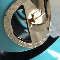 VERSACE Patent Leather Plexi Heel Mule Sandal - Thumbnail 4