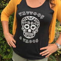 Tattoos & Tacos Black Racerback Tank - Thumbnail 1