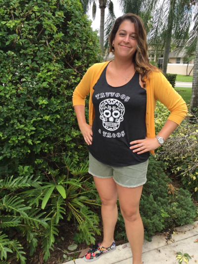 Tattoos & Tacos Black Racerback Tank