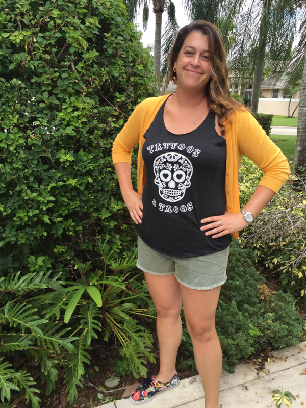 Tattoos & Tacos Black Racerback Tank
