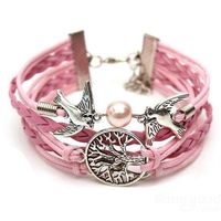 Tree Of Life Infinity Love Bird Leather Bracelet  - Thumbnail 3