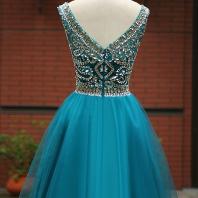 Short prom dresses,a-line scoop short mini tulle homecoming dresses short prom dresses 9644