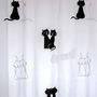 CAT Black & White Color Cute Design 180 x 180 cm Bathroom Use SHOWER CURTAIN Set - Thumbnail 4