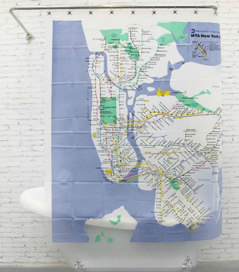 NEW YORK MTA NEW YORK CITY SUBWAY PEVA SHOWER CURTAIN 180 x 180 cm Design