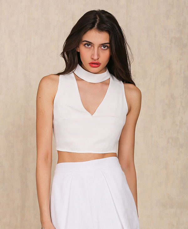 Lunch Date Crop Top - White