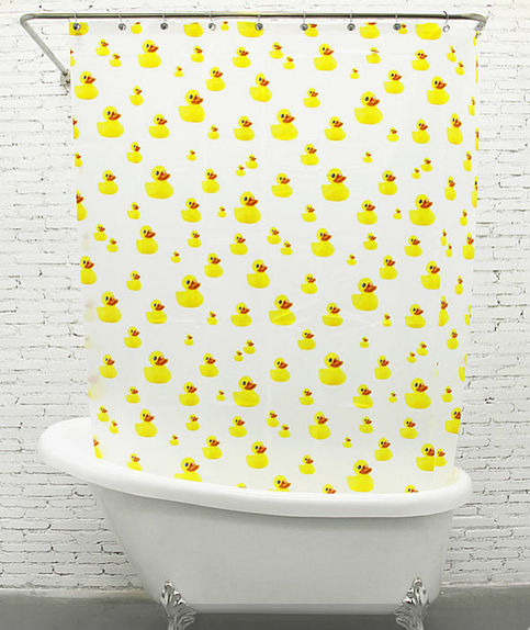 YELLOW DUCK Bathroom Shower Use Plastic Shower Curtain 180x180cm with HOOK SET