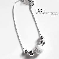 Round Ball Silver Jewelry Set- - Thumbnail 2