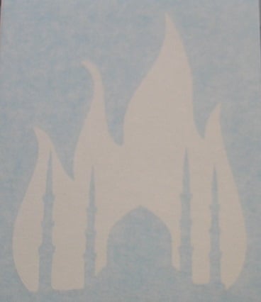 Mecca BBQ White Vinyl Die Cut Decal