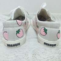 Harajuku lovely hand-painted canvas shoes strawberry - Thumbnail 4
