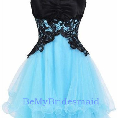 Lovely handmade tulle light blue sweetheart prom dress, homecoming dresses, party dresses