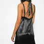 Black Silk Satin Dress Slip Dress-1