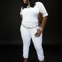 White Crop Jeans - Thumbnail 1