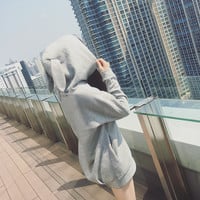 Harajuku sweet and cute bunny ears hooded hoodies - Thumbnail 2