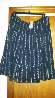 Chiffon Ruffle Skirt w/gold embellishment Size 1X