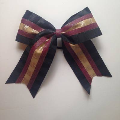 Glitter- black and gold stripes with burgundy - Thumbnail 2