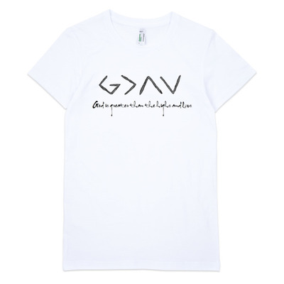 Women's "god is greater" organic short sleeve t-shirt