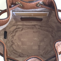 MICHAEL KORS Luggage Brown "Jules" Drawstring Bucket Bag - Thumbnail 4