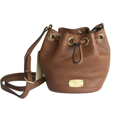 Michael kors luggage brown "jules" drawstring bucket bag
