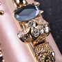 Black McQueen Inspired Spiked Knuckle Box Clutch-2