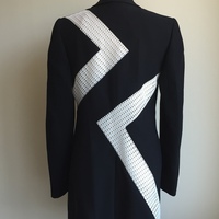 VERSACE Black & White Silk Crepe Jacket - Thumbnail 1
