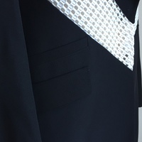 VERSACE Black & White Silk Crepe Jacket - Thumbnail 2
